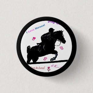 Horse Doodles Button