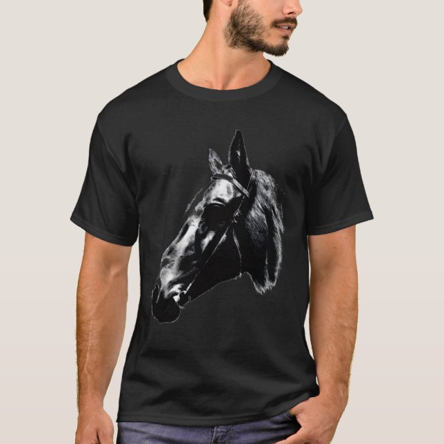Horse Drawing Artwork Card T-Shirt (Front)