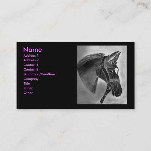 Customizable Horse drawing business card templates