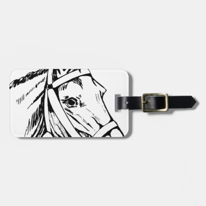 Horse Drawing Head Bag Tag