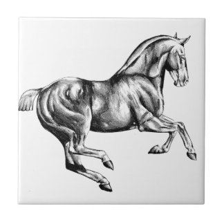 Horse drawing sketch art handmade ceramic tile