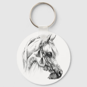 Horse drawing sketch art handmade keychain