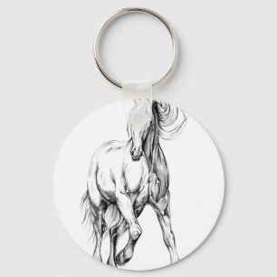 Horse drawing sketch art handmade keychain
