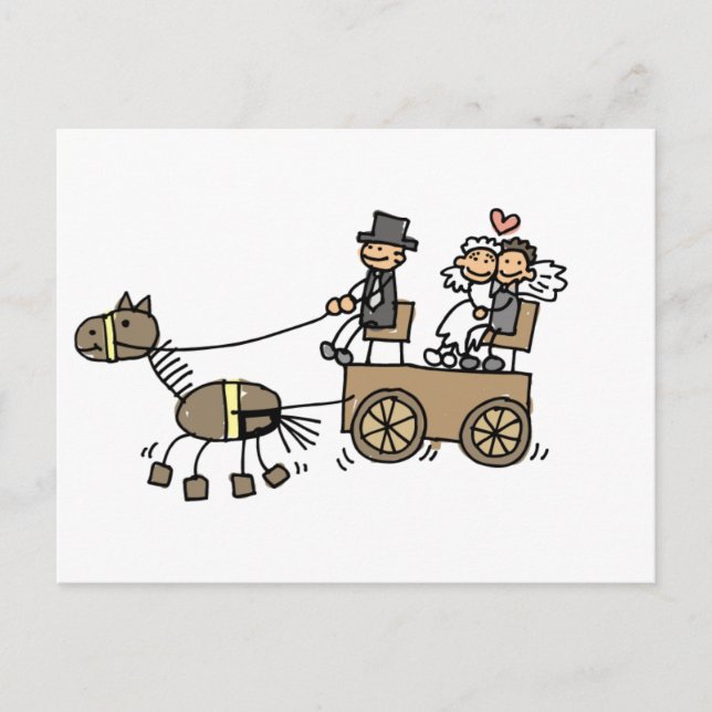 Horse Drawn Carriage For Weddings Postcard (Front)