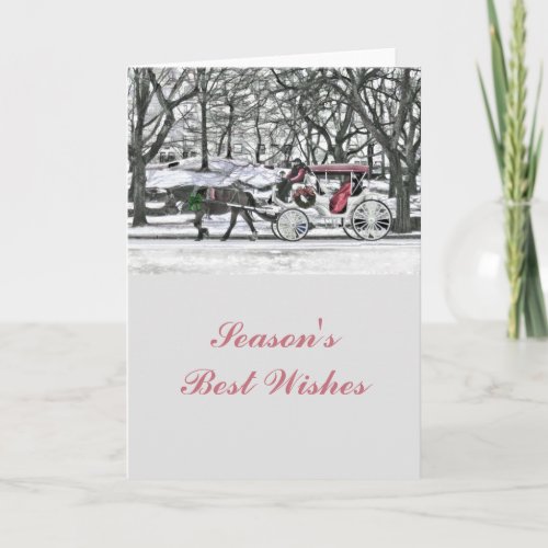 Horse Drawn Carriage in New York City Holiday Card