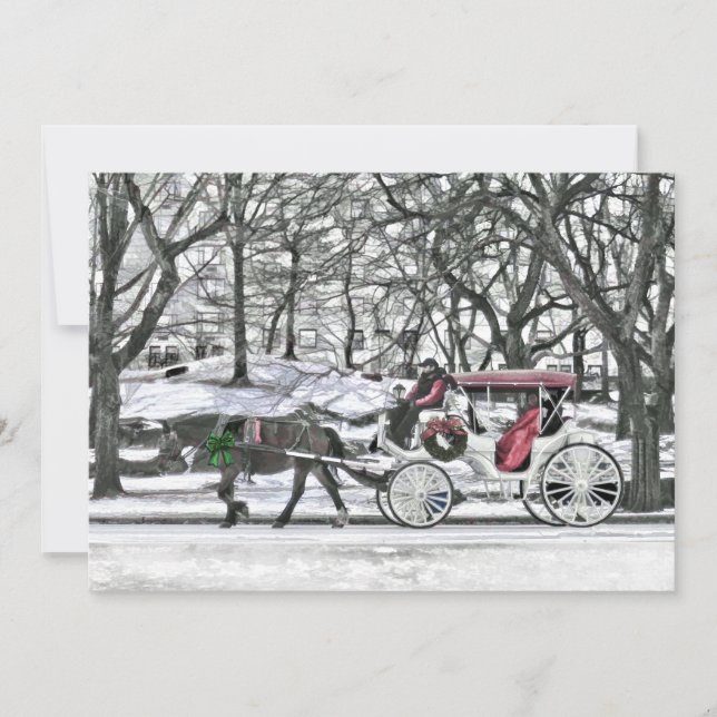 Horse Drawn Carriage in New York City Invitation (Front)