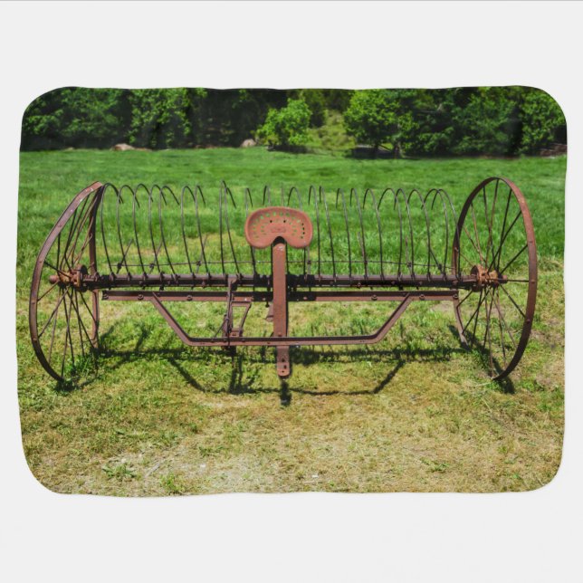 Horse Drawn Hay Rake Swaddle Blanket (Horizontal)