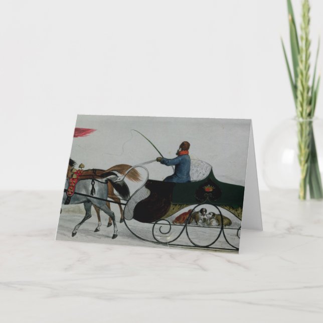 Horse Drawn Sleigh Holiday Card (Front)