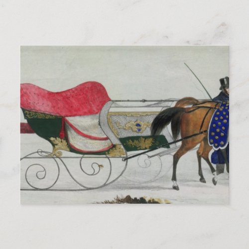 Horse Drawn Sleigh Postcard