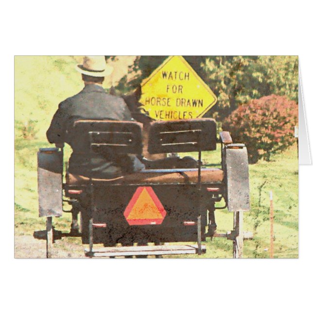 Horse Drawn Vechicles, Amish Horse and Buggy Cards (Front Horizontal)
