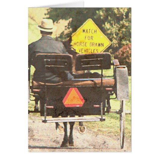 Horse Drawn Vehicles, Amish Horse and Buggy Kalona Cards (Front)