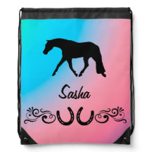 Horse Drawstring Backpack - Customizable 