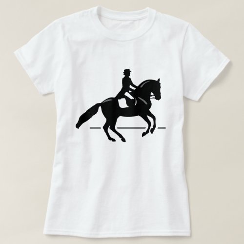 Horse Dressage Equestrian Silhouette T_Shirt