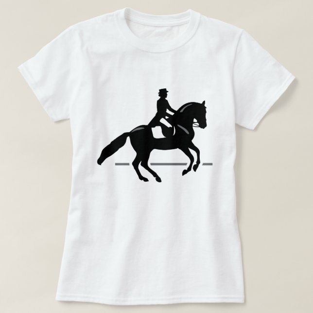 Horse Dressage Equestrian Silhouette T-Shirt (Design Front)