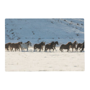 Horse Drive in Winter on Hideout Ranch Placemat