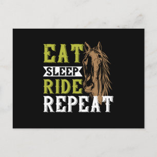 Horse - Eat Sleep Ride Repeat Postcard