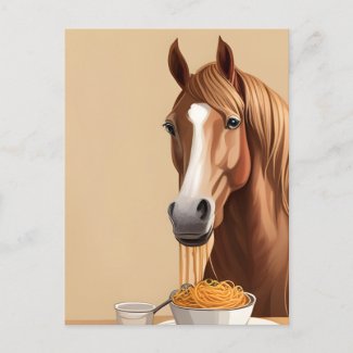 Horse Eats Spaghetti