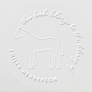 Horse Elegant From The Library Of Script Embosser