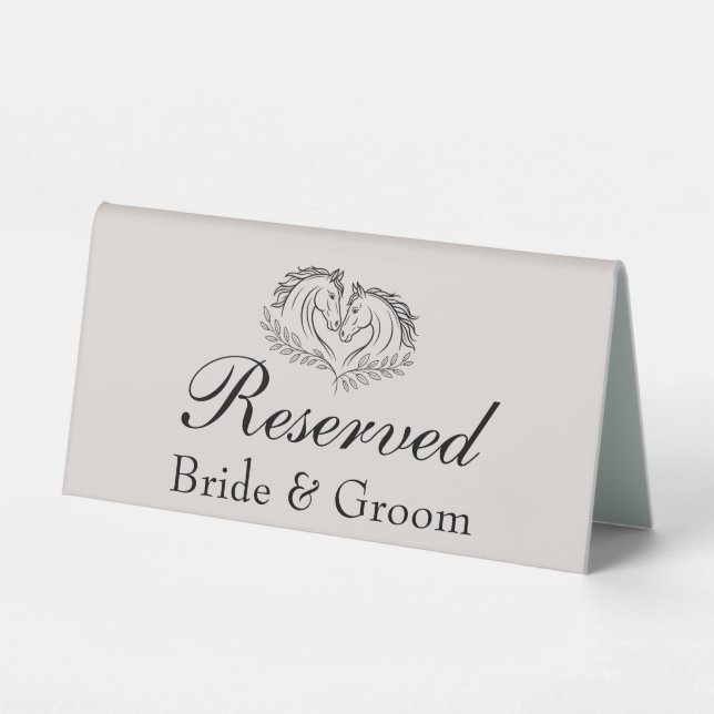 Horse Elegant Rustic Country Reserved Wedding Sign (Front)