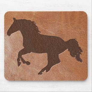Horse Embossed Leather Mouse Pad