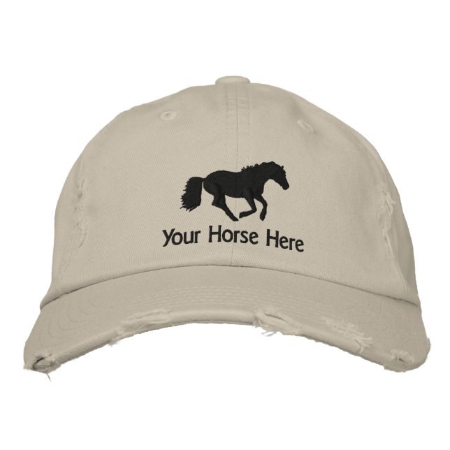 Horse Embroidered Baseball Cap (Front)