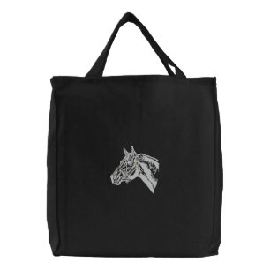 Horse Embroidered Tote Bag