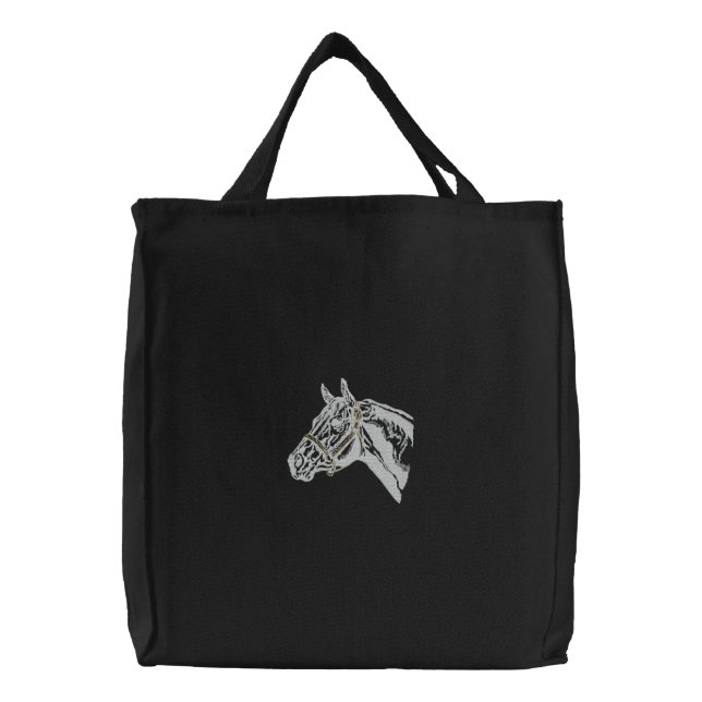 Horse Embroidered Tote Bag (Front)