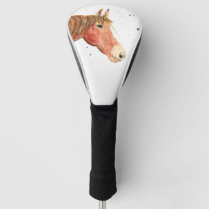 Horse Equestrian Animal Fun Watercolor Golf Head Cover