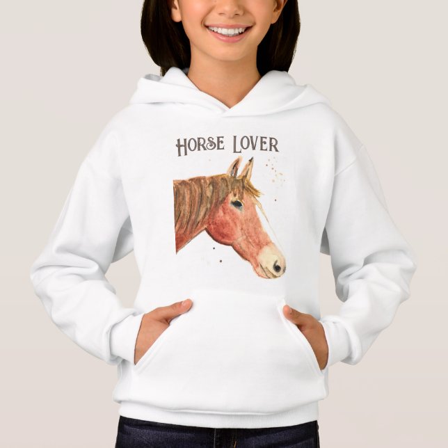Horse Equestrian Farm Girl Cowgirl Cute Pony Hoodi Hoodie (Front)