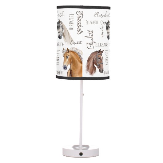 Horse equestrian gifts for girls personalized name table lamp (Back)