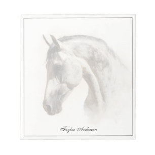 Horse Equestrian Lusitano Elegant Custom Name Notepad