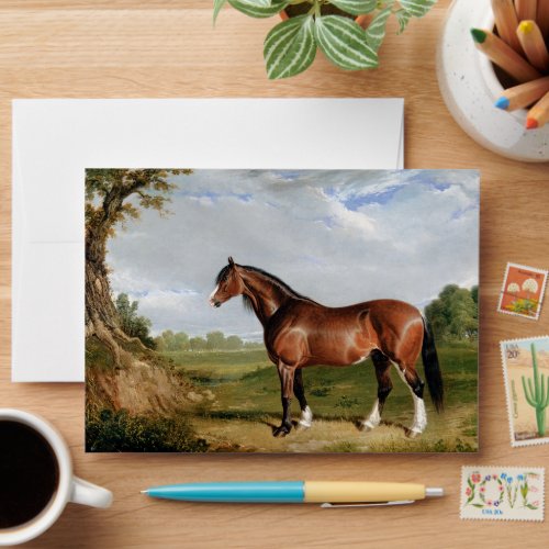 Horse Equestrian Oil Painting Vintage Antique  Envelope