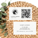 Horse Equestrian QR Code Business Logo Business Card<br><div class="desc">Modern Minimal Black White Horse Equestrian Business Card for an equestrian center,  seller of sport horses,  horse trainer,  saddle fitter,  farrier or any other equestrian business,  with possibility to upload your own logo and custom QR code.</div>
