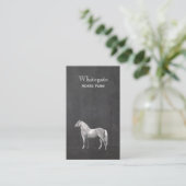 Horse Equestrian Rustic Black Business Card (Standing Front)