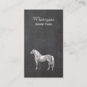 Horse Equestrian Rustic Black Business Card (Front)
