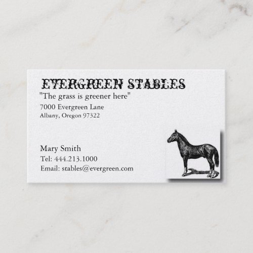 Horse Equine Business Card