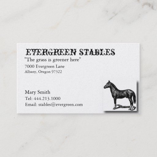 Customizable Horse Equine Business Card
