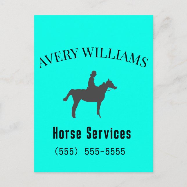 Horse Equine Business Stationary Postcard (Front)