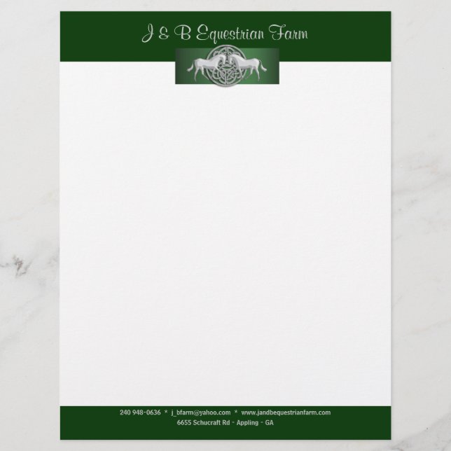 Horse equine equestrian farm Style 1 amended Letterhead (Front)
