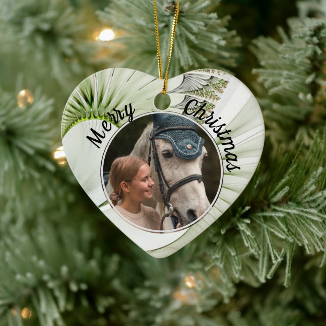  Horse Equine Equestrian Pet Photo Modern Custom Ceramic Ornament (Tree)
