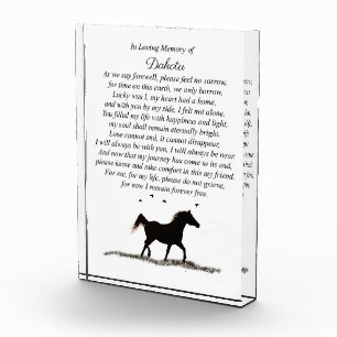 Horse Equine Memorial Tribute Custom Name Photo Block