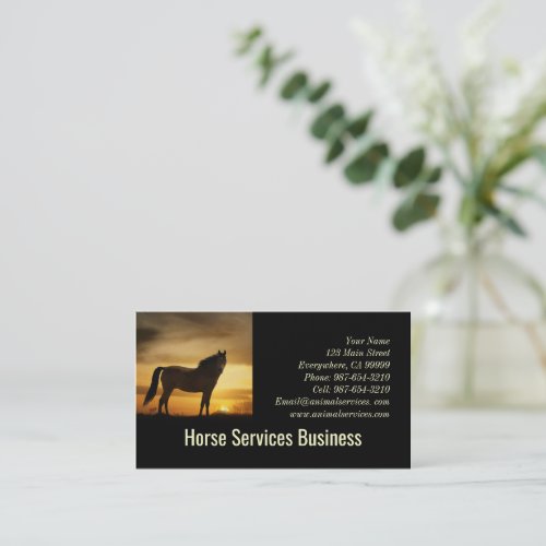 Horse Equine Services Feed Veterinarian  Business Card