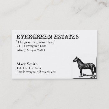 Horse Equine Stables Business Card by crystaldream4u at Zazzle