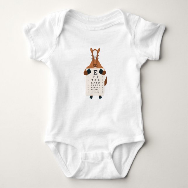 Horse eye chart baby bodysuit (Front)