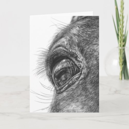 Horse Eye Closeup Drawing by Kelli Swan Card