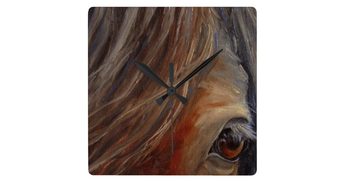 Horse Eye Fine Art Wall Clock Zazzle Com
