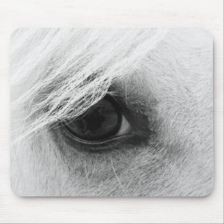 Horse Eye in Black and White Mouse Pad