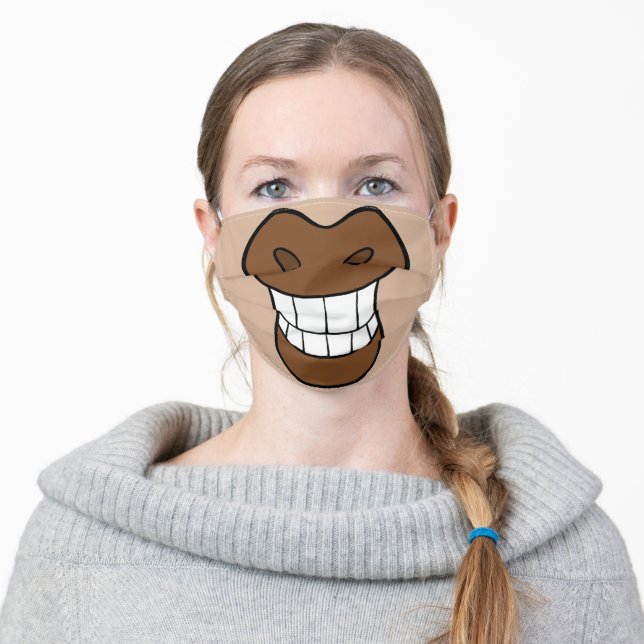 Horse Face Adult Cloth Face Mask (Worn)
