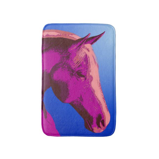 Horse Face Animal Art Bath Mat (Front Vertical)