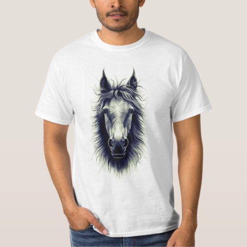 Horse Face Art T_Shirt